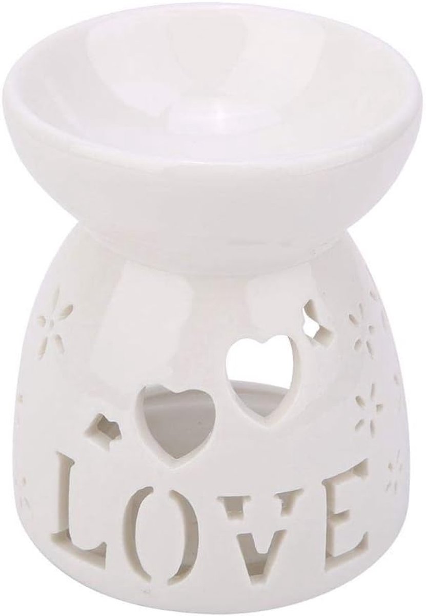 SnelShoppen - Fdit Ceramische Geuroliebrander - Aromatherapie Photophor Houder Diffuser met Theelichtjes voor Woonkamer en Slaapkamer - Elegant Kerami