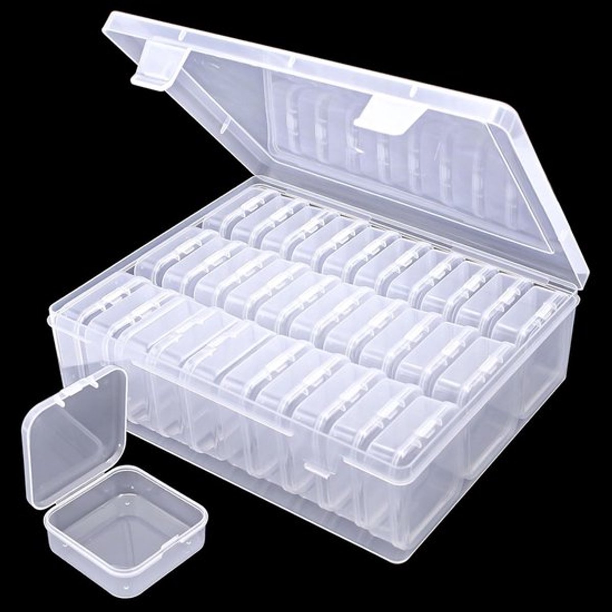Kleine Opbergdozen voor Diamant Schilderen en Sieraden, 30 Stuks, 5.5×5.5×2 cm, Perfect voor Parels, Ringen en Zaden