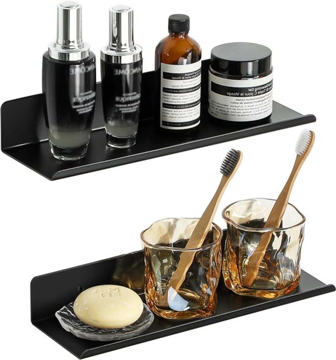 Houten zwevende wandplank voor decoratie en opbergruimte, ideaal voor boeken en accessoires