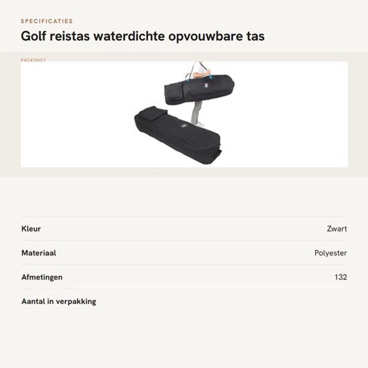 Golf reistas - waterdichte opvouwbare tas - universele grootte - duurzame bescherming - met wielen - voor luchtvaartmaatschappijen
