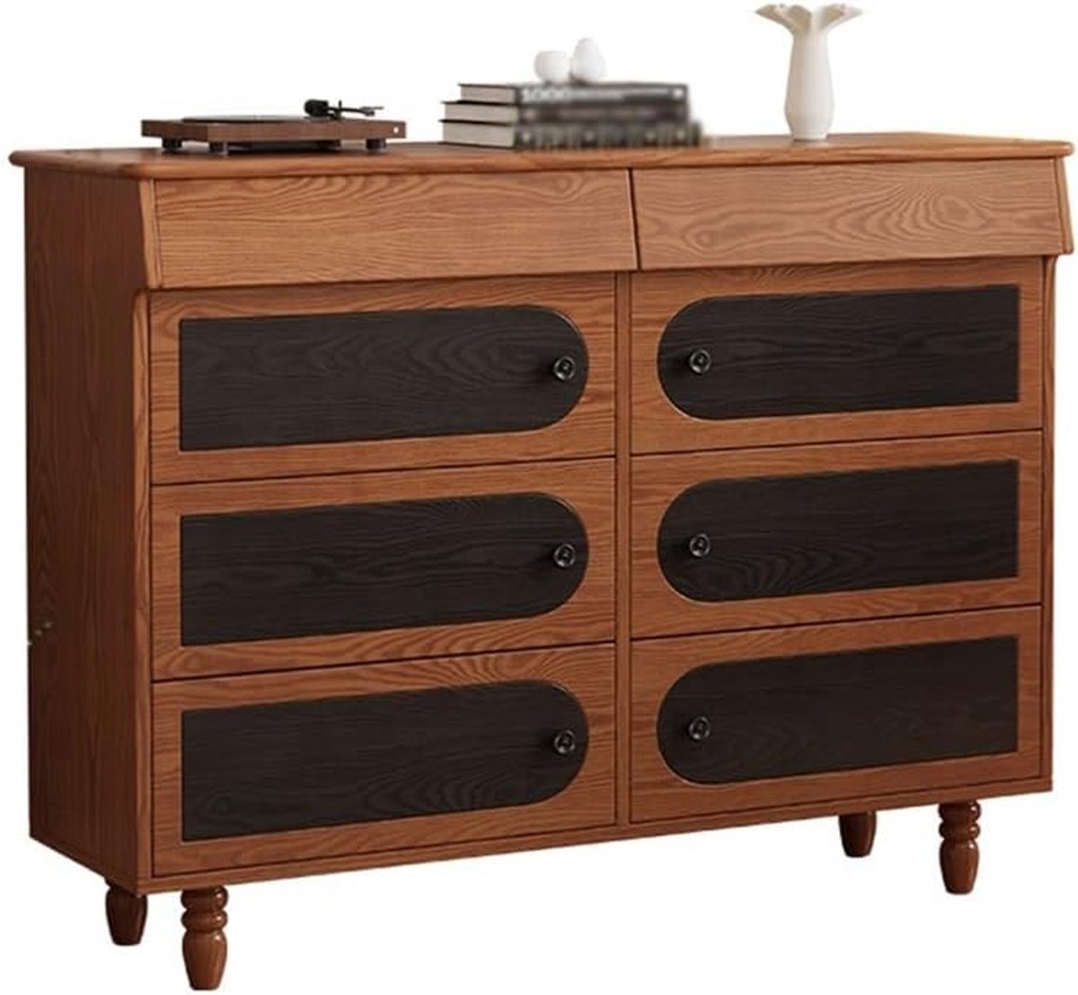 SnelShoppen - Opbergkast Dressoir met Grote Opbergruimte, Wandkast voor Woonkamer, Keukenkast, Multifunctioneel, Modern Design, Hout, 4 Deuren, Wit