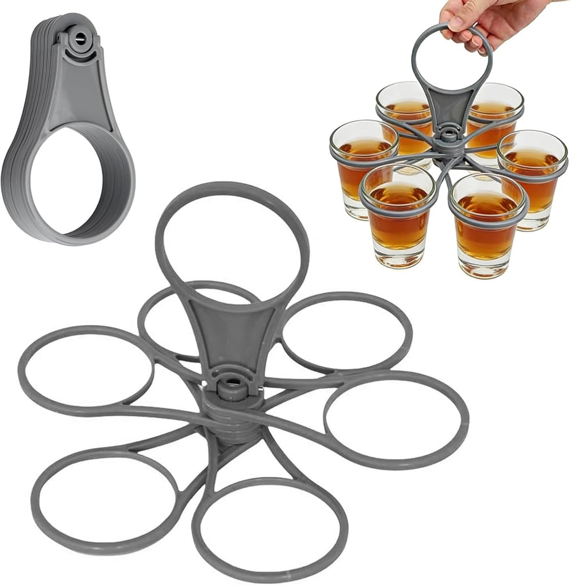 Drinkhouder met Handvat - Zwart - Opvouwbare Bekerhouder - Duurzaam en Praktisch voor Koffie en Dranken