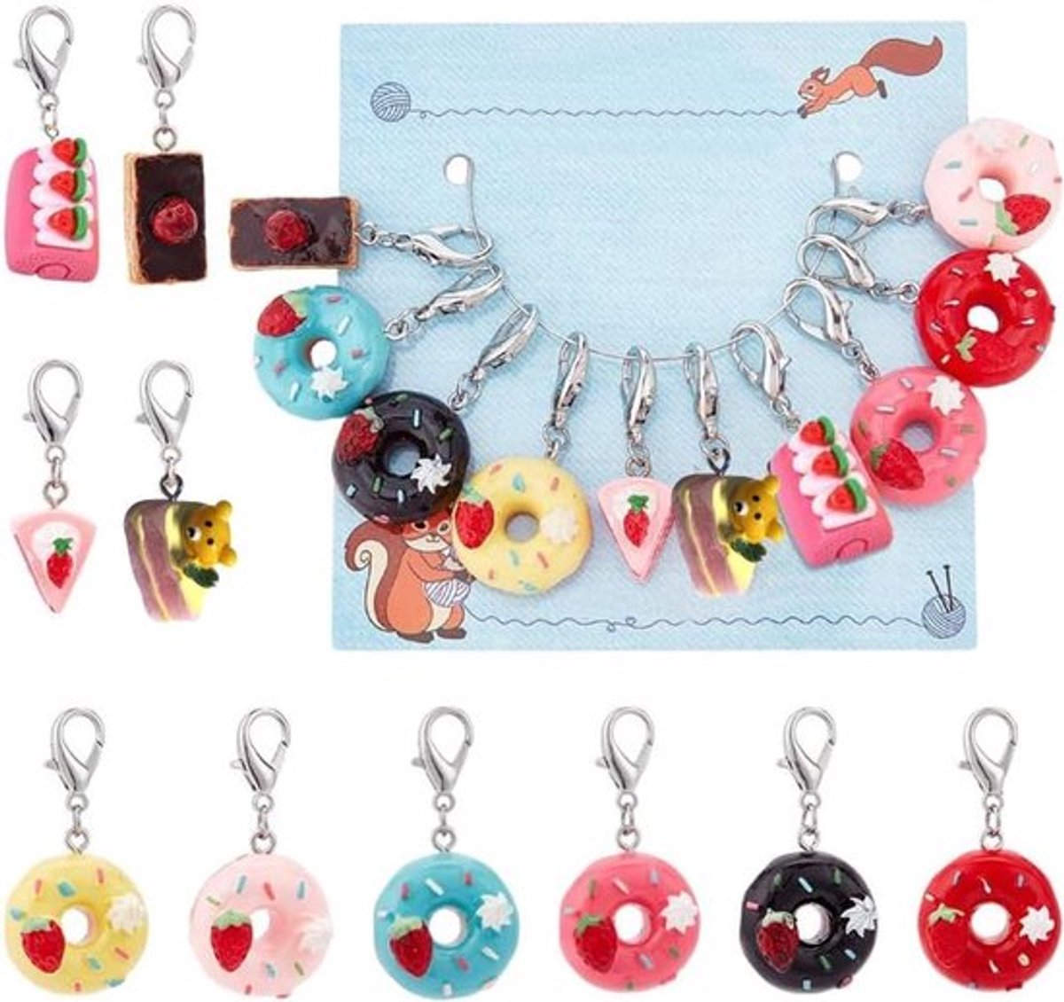 Kruidige Blad Marker Hanger met Haak en Afneembare Puntenteller voor Naaiwerk, Sieraden en Quilten