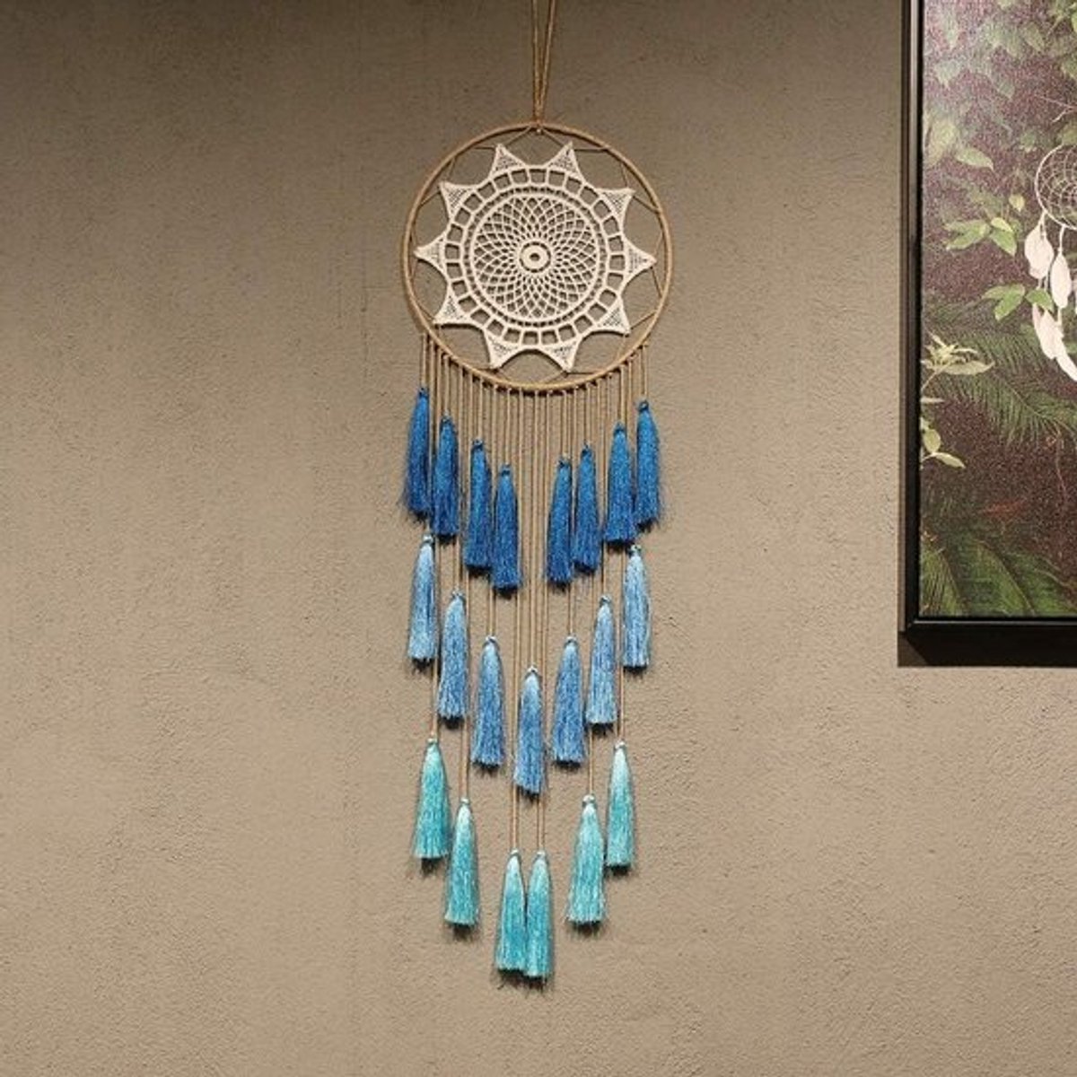 Handgemaakte Macramé Dromenvangers voor de Slaapkamer - Wanddecoratie met Kwastjes en Ornamenten, Perfect als Geschenk voor Thuisdecoratie en Slaapkameraccessoires