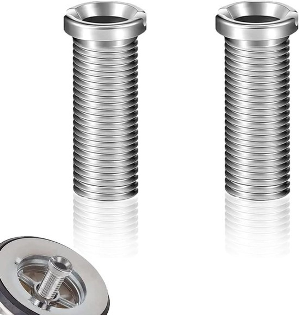 Holle schroeven voor keukenspoelbak, 35mm, bevestigingsschroeven voor wastafels, filteraccessoires voor spoelbak, 2 stuks, zilver