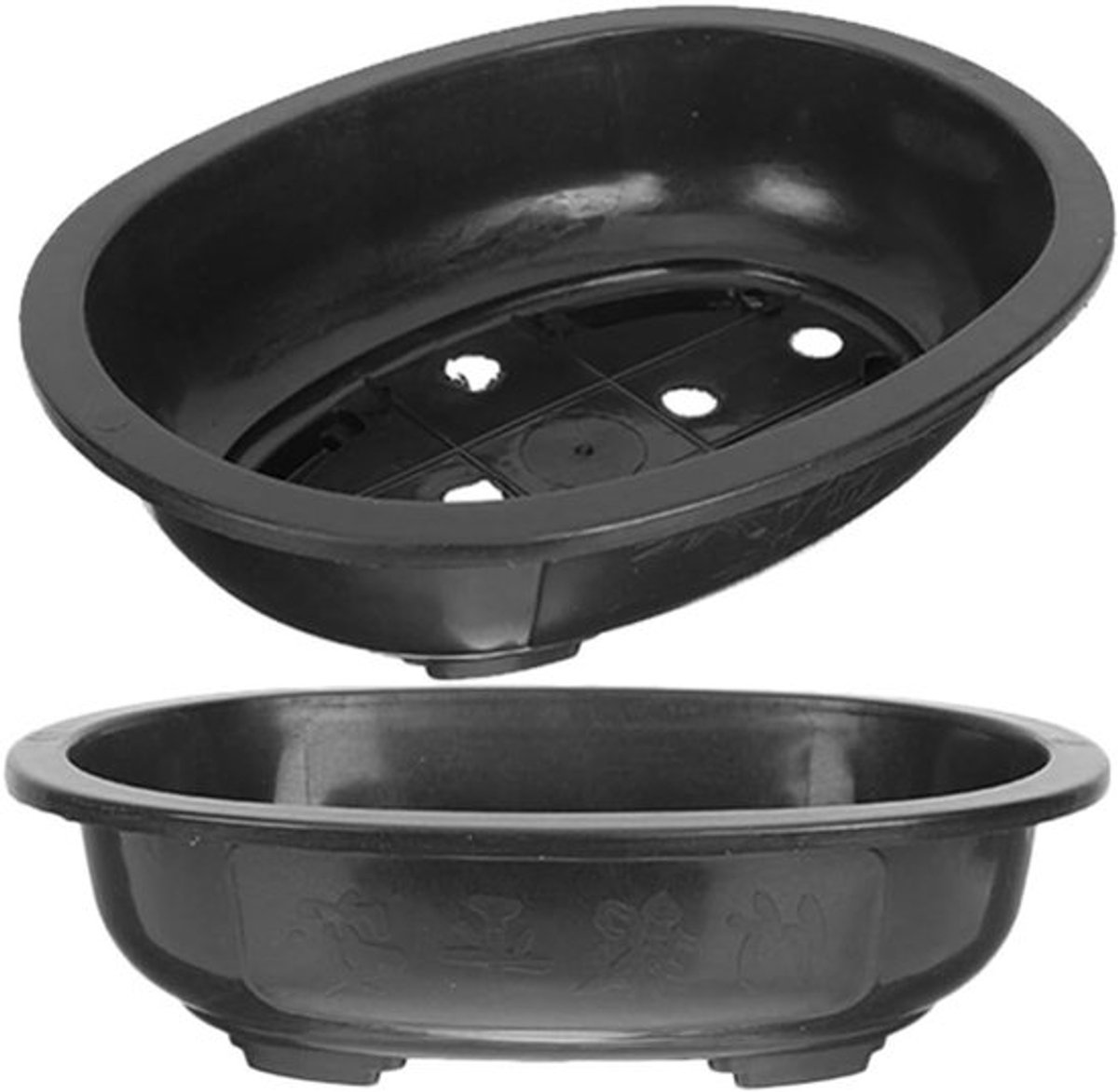 2 Stuks Bonsai Oefenpotten: 30 cm Ovalen Bonsai Pot met Afvoergat voor Planten, Tuin en Balkon