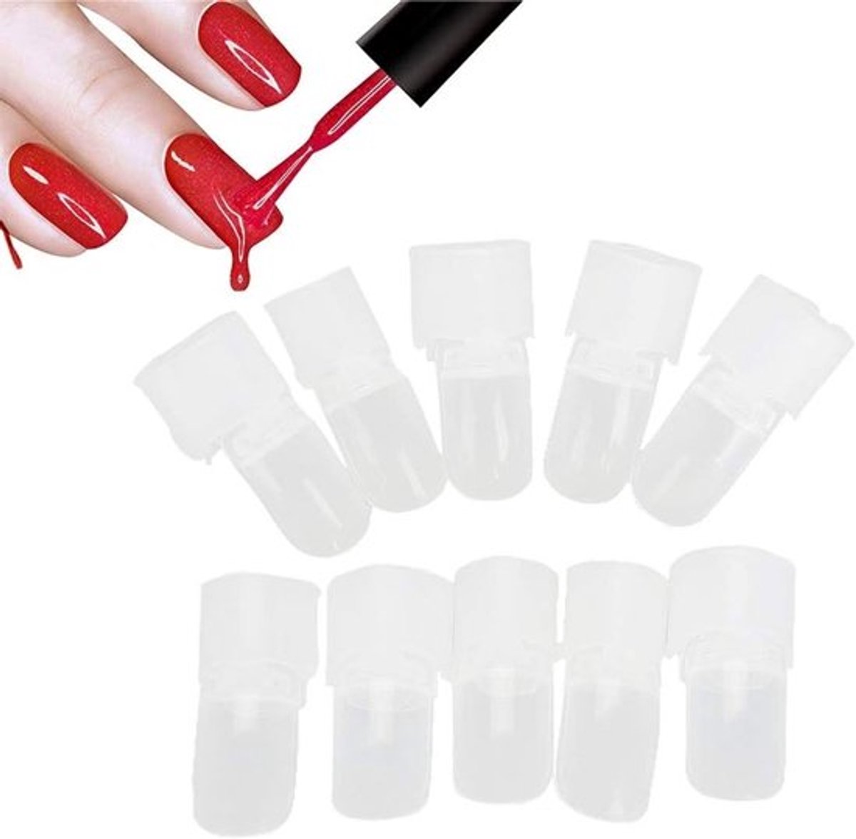 10 Stuks Nagellak Beschermende Tips voor Manicure, Vingerbescherming en Nagelkunst, Voorkomt Vlekken en Beschadigingen