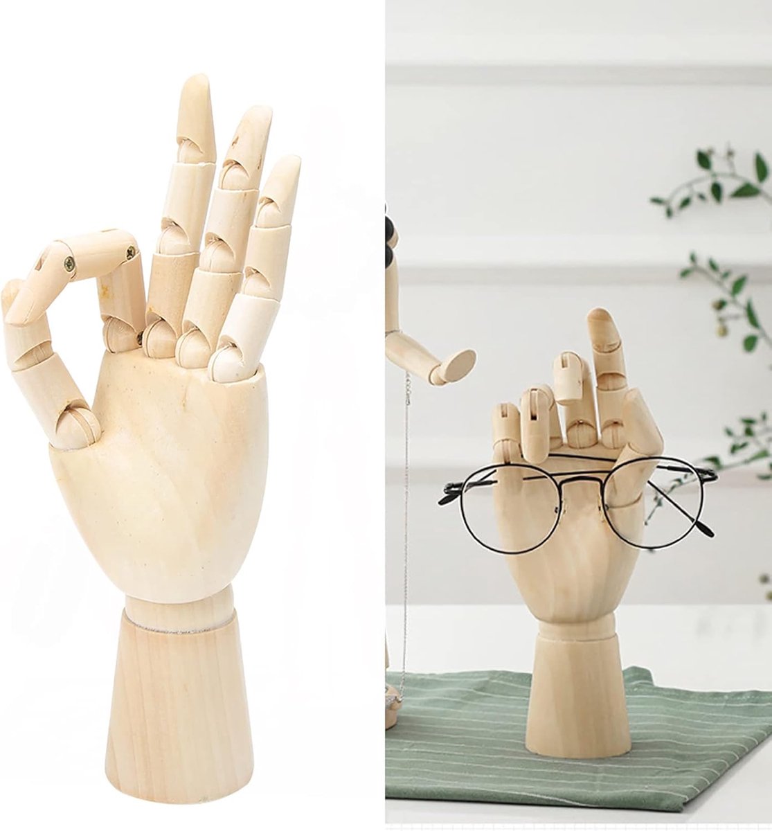 SnelShoppen - Houten Gebroken Hand Model - Houten Hand Ornament voor Thuis, Kantoor Decoratie, Unieke Linker Hand Sculptuur voor Woonkamer, Interieur