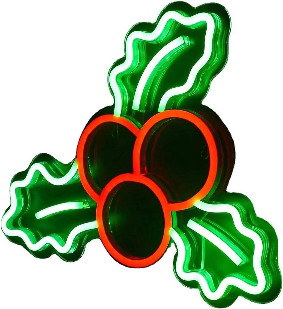 SnelShoppen - TRIXES Kerst Holly Neon Licht - LED Neon Decoratie - USB Voeding - Feestelijke Verlichting voor Kerstmis - Warm Wit - Perfect voor Thuis