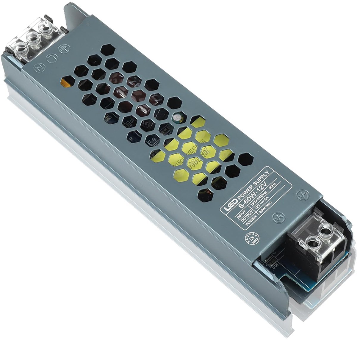 SnelShoppen - 12 V DC 60 W LED Voedingsadapter, LED Transformator 5 A voor LED Strips, Kastverlichting, LED Lampen, Binnenlampen, Overbelastingsbesche