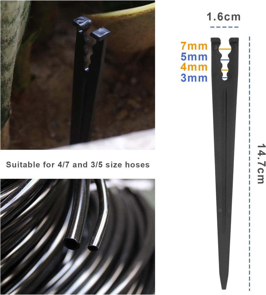 SnelShoppen - 150 Stuks Irrigatie Ondersteuningspalen Vervangingen Plastic Irrigatie Steunen Waterdoorstroming Drip Pegs Toebehoren voor Tuin Gazons B