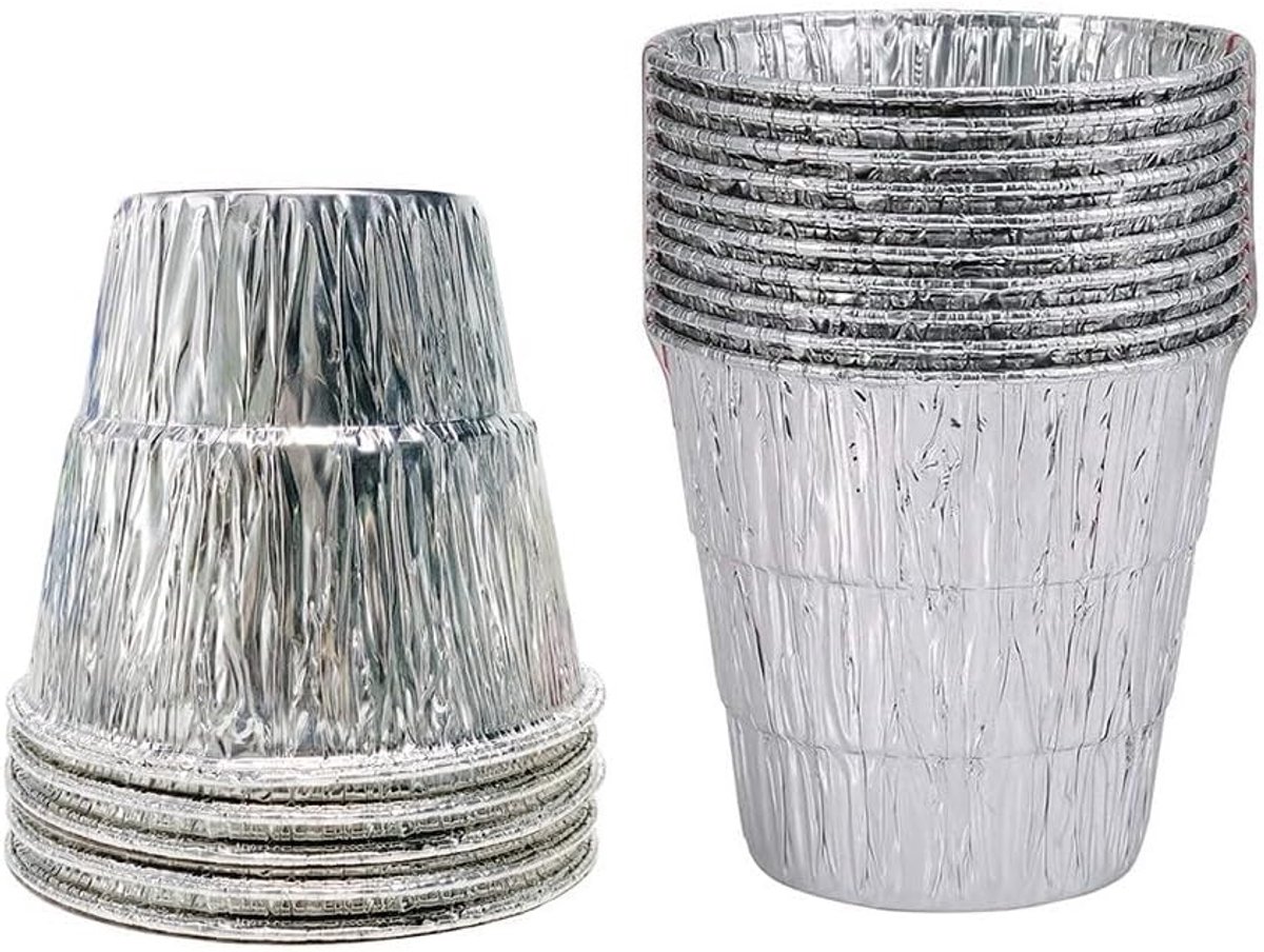 SnelShoppen - 25PCS Barbecue Emmer Liner, Vet Emmer Liner, BBQ Vet Drup Emmer Vervangingen voor Grillen, Aluminium Folie, Duurzaam, Hoog Temperatuur B