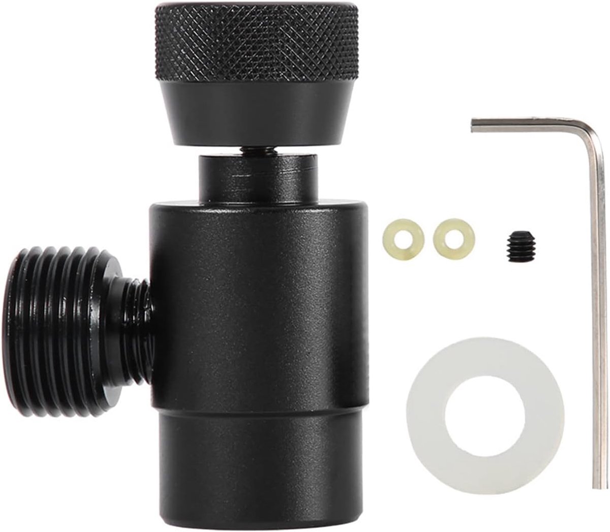 SnelShoppen - CO2 Vultank Cilinder Navul Adapter Connector Kit - Hoge Kwaliteit Metaal - Voor Flessen - Gemakkelijk Installeren - Zwart - Ideaal voor
