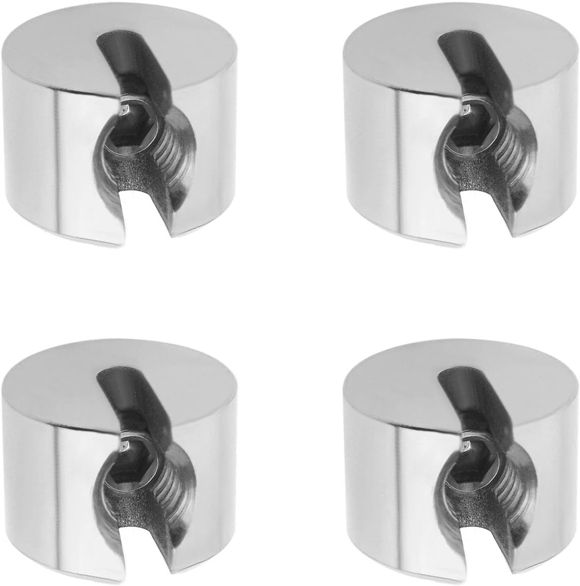 SnelShoppen - 4 Stuks M4x2mm Draadklem RVS Stopklem Non-slip Draadklem voor Tension Touw - Roestvrij Staal, Corrosiebestendig, Duurzaam, Voor Tuin, Ca