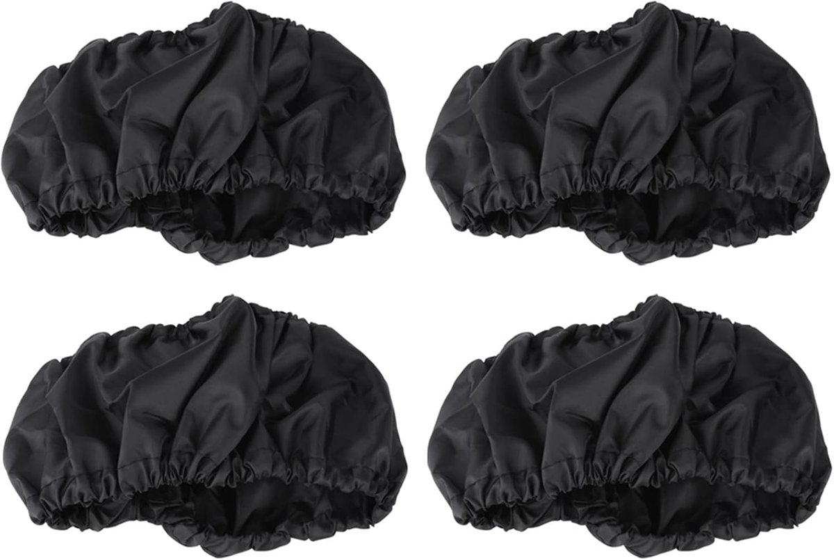 SnelShoppen - 4 Stuks Kinderwagen Wiel Bescherming Covers - Stofdichte Bandenhoezen - Premium Polyester - Zwart - Voor Prams en Kinderwagens