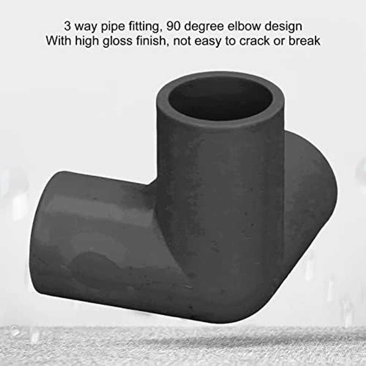 SnelShoppen - 3-Weg PVC Bochtverbinder 25mm Binnen Diameter - Elbow Connector voor Binnen & Buiten - Zwart - Ideaal voor Pijpsystemen en Waterdistribu