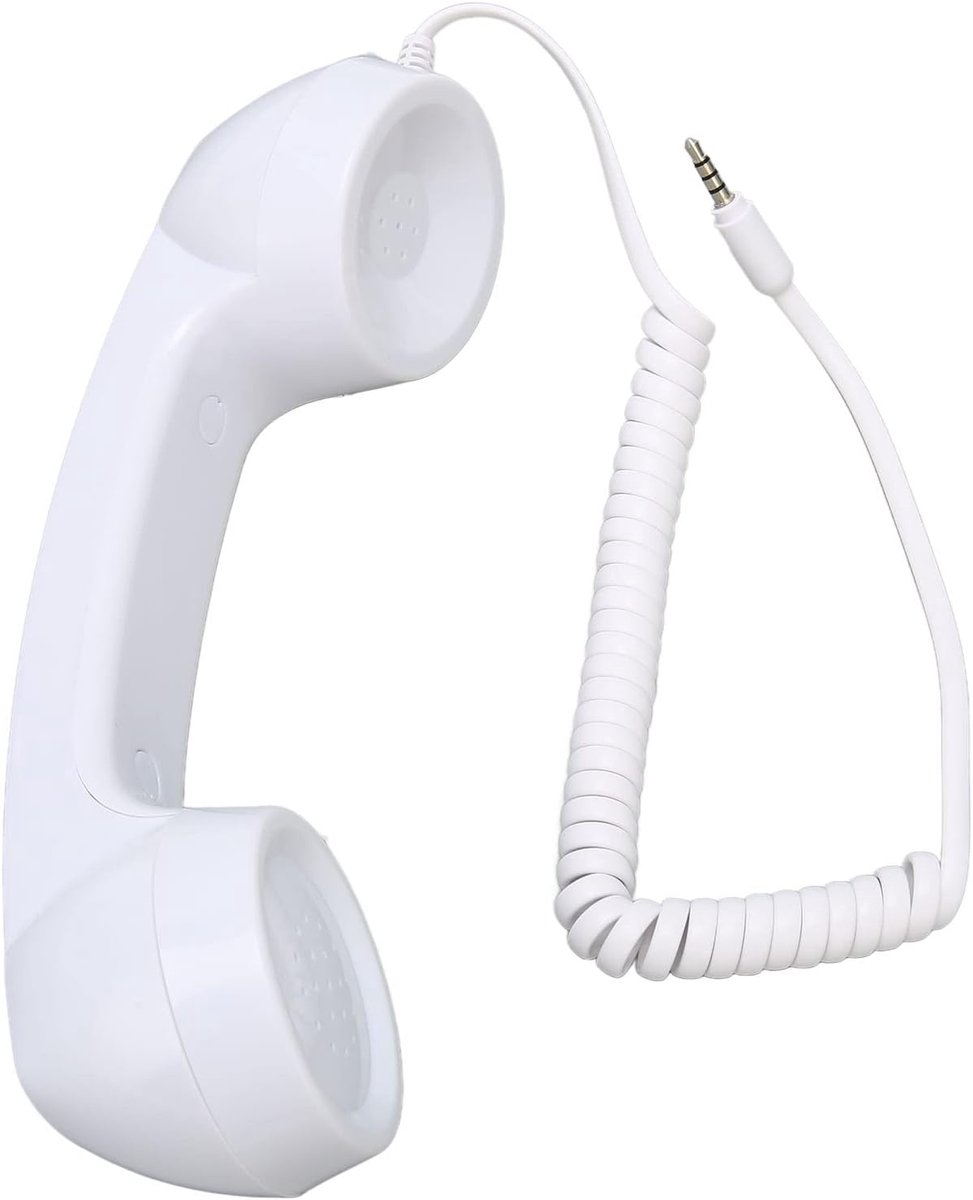 SnelShoppen - Retro Telefoon Hoorn, Vervangende Retro Telefoon Ontvanger, Draagbare Mobiele Telefoon Ontvanger Universeel voor Smartphones en Computer