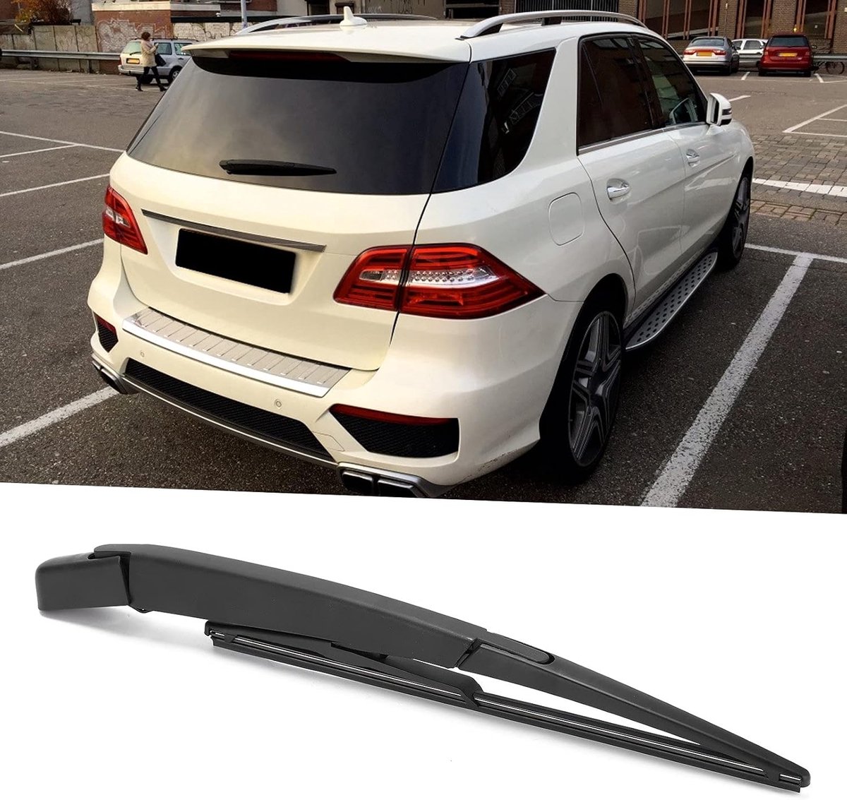 SnelShoppen - Achterruitenwissers Wiper Arm Set voor W166 W164 ML350 ML500, Zwarte Grafiet Gecoate Rubberen Bladen, Compleet Vervangingsset