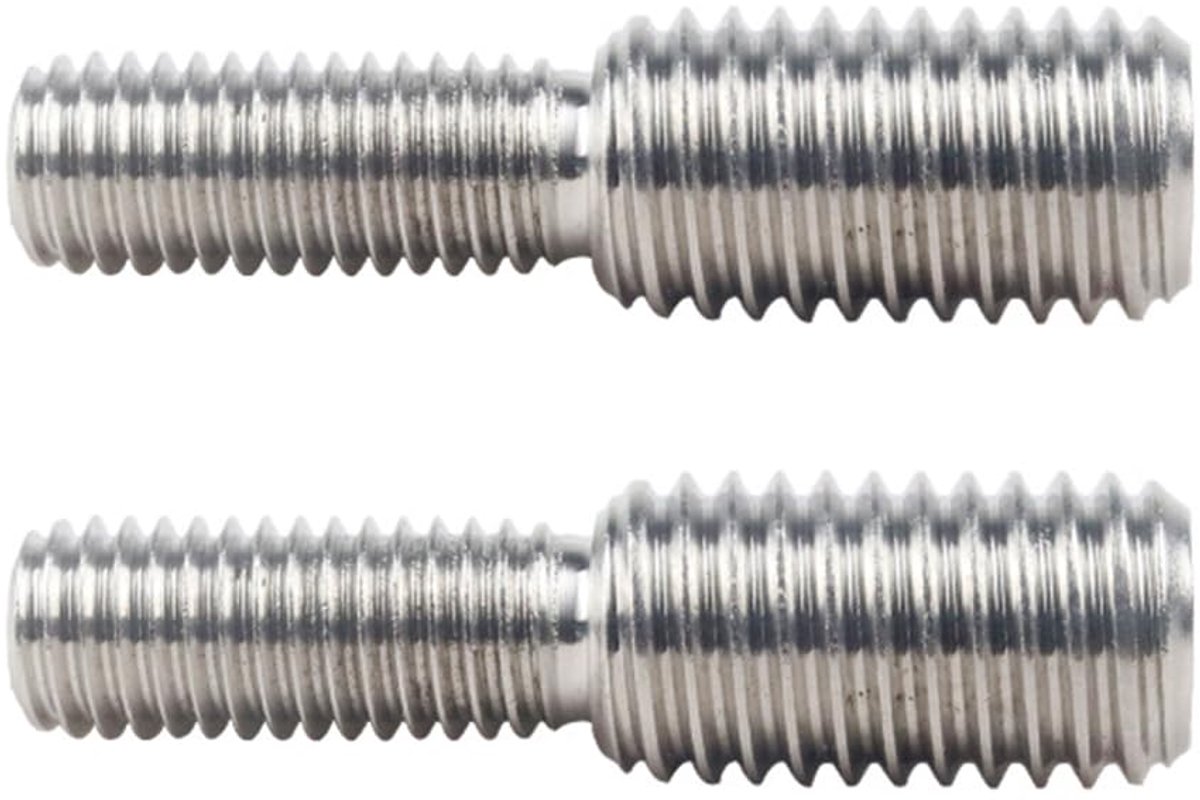 SnelShoppen - M8*20 naar M10*20 Reducerend Adapter voor Metrische Schroefdraad, 2 Stuks RVS Dubbelzijdige Schroefmoer voor Constructie, Meubilair, Aut