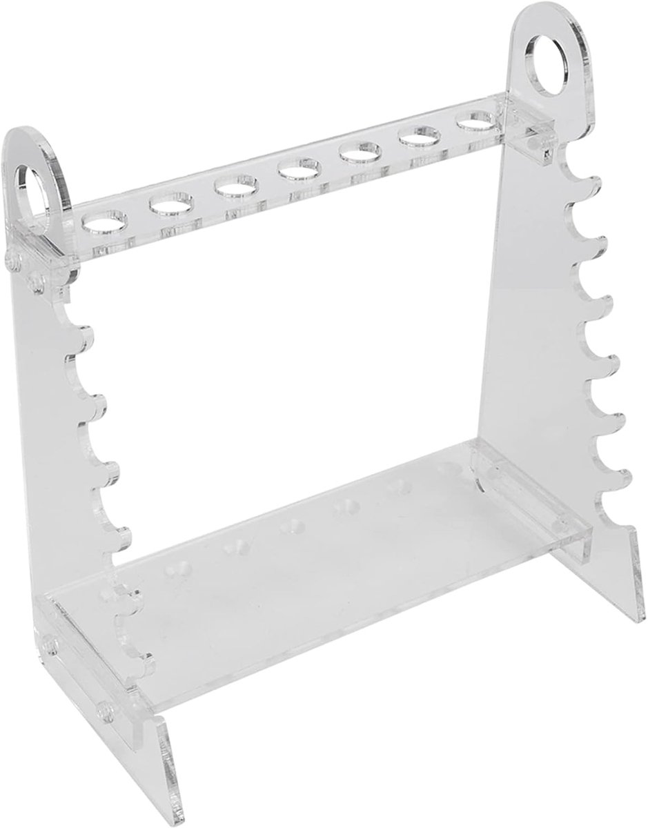 SnelShoppen - Pipettenhouder Trapezium - Organisch Glas Pipettenstandaard met 7 Holes - 1.5cm Diameter - Stabiele Plexiglas Pipette Ondersteuning voor