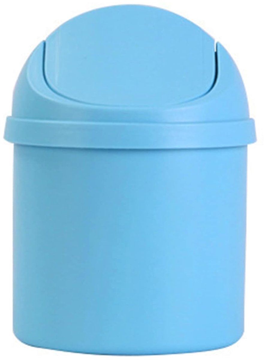 SnelShoppen - Mini Desktop Prullenbak met Swing Deksel, Herbruikbare Plastic Mini Afvalemmer voor Thuis, Keuken, Vanity, Slaapkamer, Badkamer, Kantoor