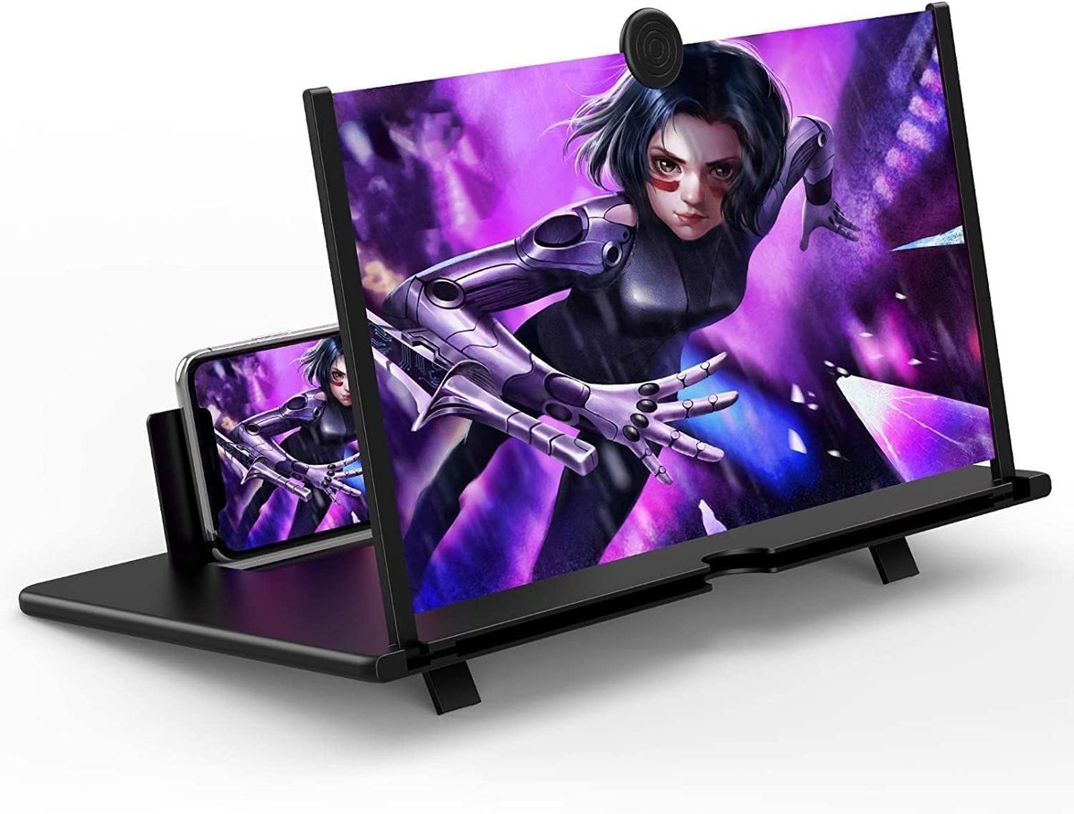 SnelShoppen - Smartphone Vergrootglas 16 Inch, 3D HD, Vergrootglas, Anti-Blauw Licht, Geschikt voor Alle Smartphones, Wit