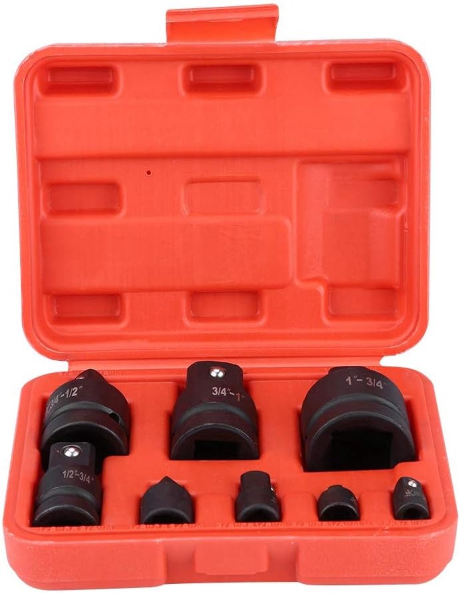SnelShoppen - 8-delige Impactor Adapter Set, Cap Converter, Versterkte Stap-Ups Mechanisme, Draagtas, 1/4" 3/8" 1/2" 3/4" 1" Aansluitingen