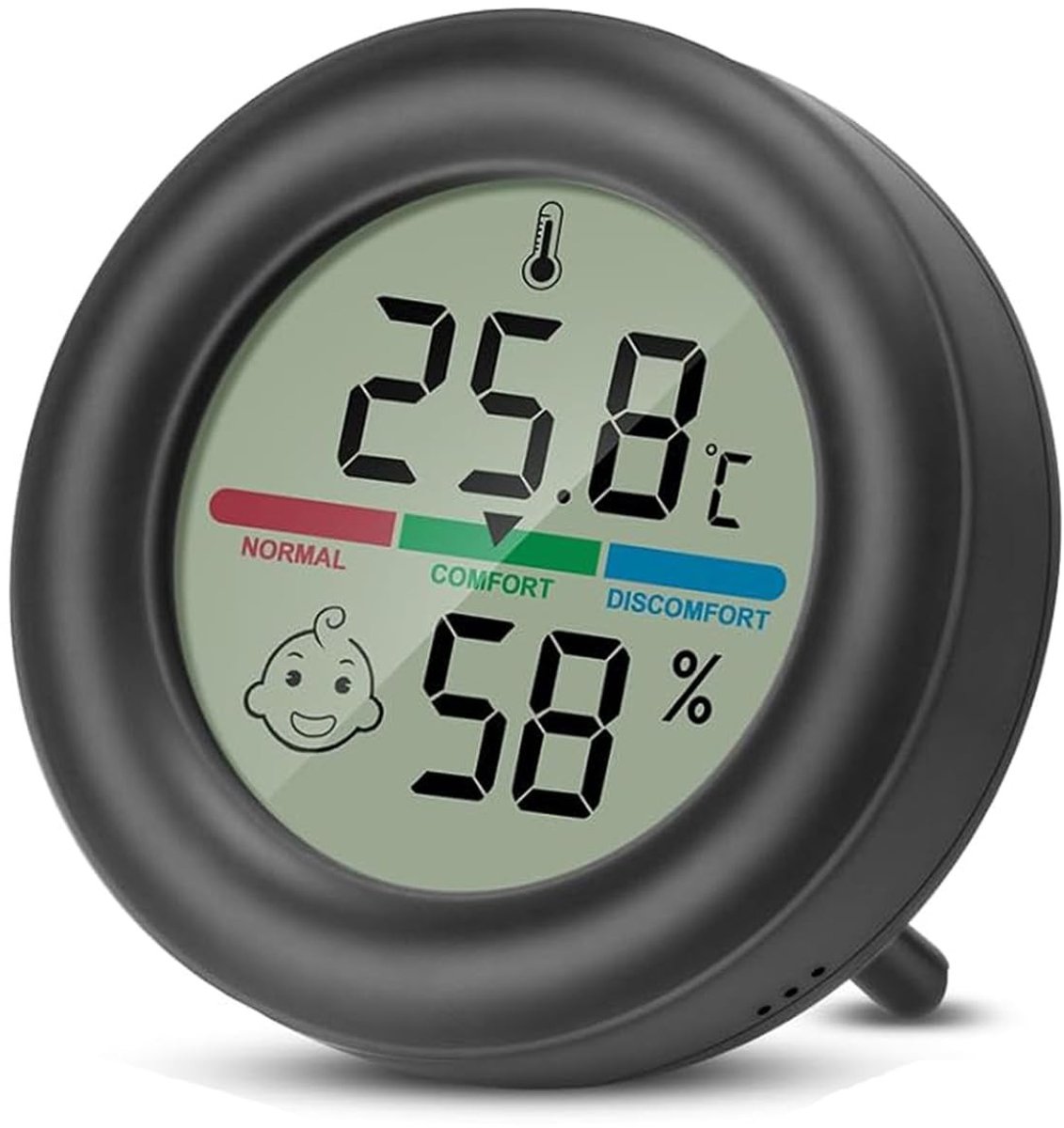 Kamerthermometer en hygrometer - Wit - 63 x 63 x 17 mm - Temperatuur- en luchtvochtigheidsmeter met Comfortzone-weergave - Voor Binnengebruik