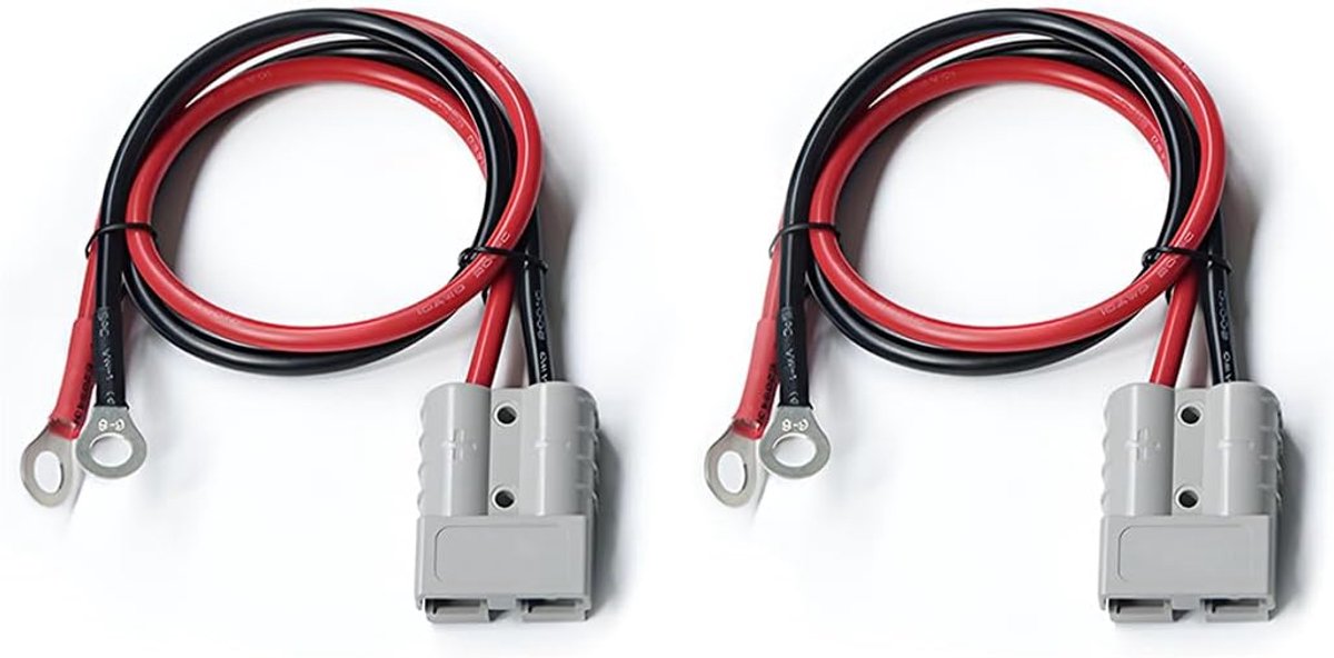 SnelShoppen - 2 Stuks Elektrische Heftruck Oplaadstekker 50 A Stekker Kabel met 10 AWG 30 cm Stekker met O-Ring Accu Aansluitkabel voor Auto, Motorhom
