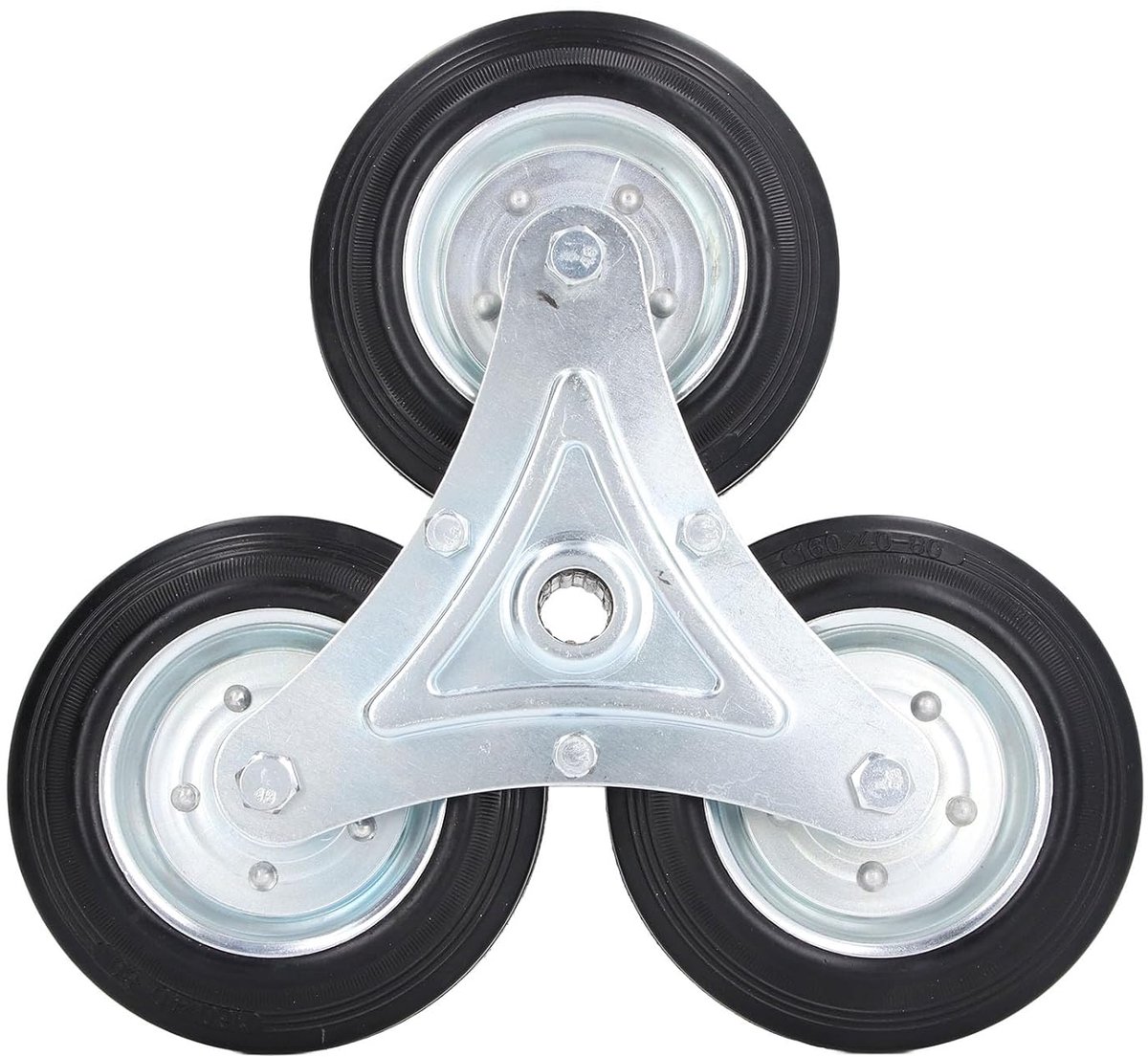 SnelShoppen - Triangulaire Trapwiel voor Trappen - 6 Inch Zwenkwiel - 300LBS Belastbaar - Stevige Rubber Vervangwiel voor Winkelwagentjes - Anti-slip