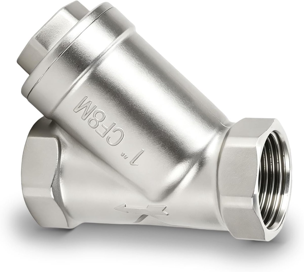 SnelShoppen - Y-vormige 1 inch DN25 vrouwelijke draad waterfilterklep 304 roestvrijstalen leidingfitting adapter voor water, olie, gas