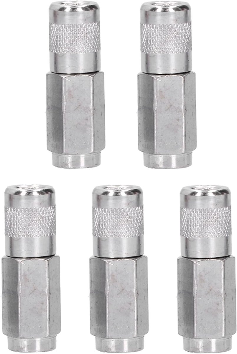 SnelShoppen - 5Pcs 1/8" NPT Smeergun Koppeling Snelsluiting Standaard Smeergun Platte Mondstuk Smeervet Koppeling Tip