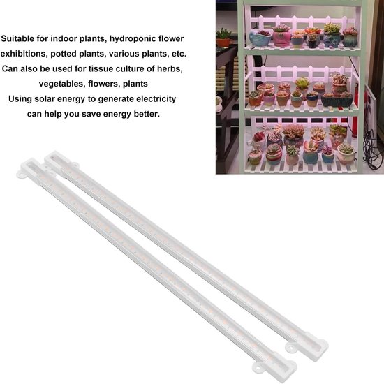 Groeilampen op zonne-energie - volledig spectrum led-lichtstrip voor binnentuin - balkon - kas - kruiden - groenten - potbloemen - energiezuinig (20 W) van Merkloos	 — afbeelding 4