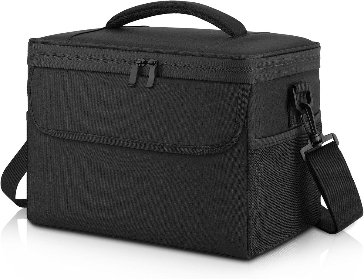 Koeltas - Zwart - 15 l - Geïsoleerde Lunchtas met Verstelbare Schouderriem - Voor Dames en Heren