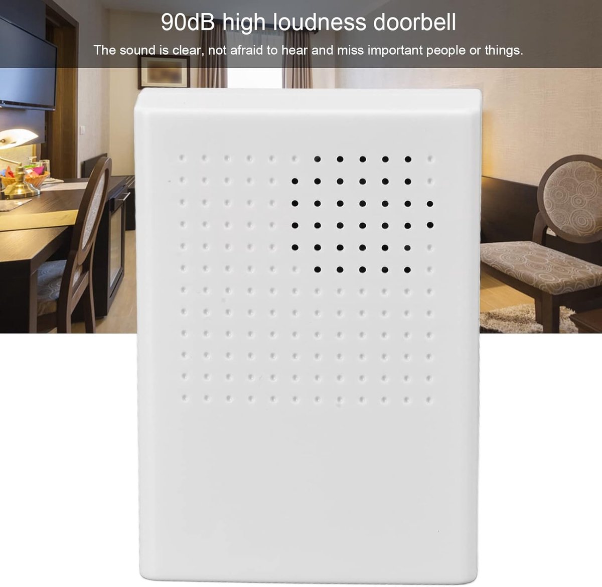 12V bedrade elektronische deurbel, Ding Dong-beltoon, 90 dB, wit, toegangscontrole, geen batterij nodig, hoog volume, vlamvertragend, brandveilig, bestand tegen hoge temperaturen, voor thuis