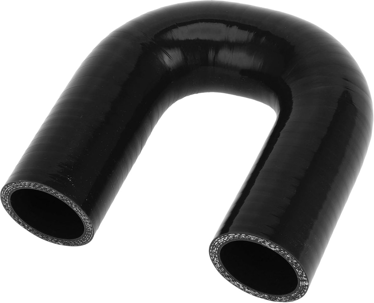 SnelShoppen - Zwarte Siliconen Slang 38mm ID, 120mm Lengte, 180 Graden - Universele Koelvloeistofslang voor Auto's, Engine Oil, Remvloeistof