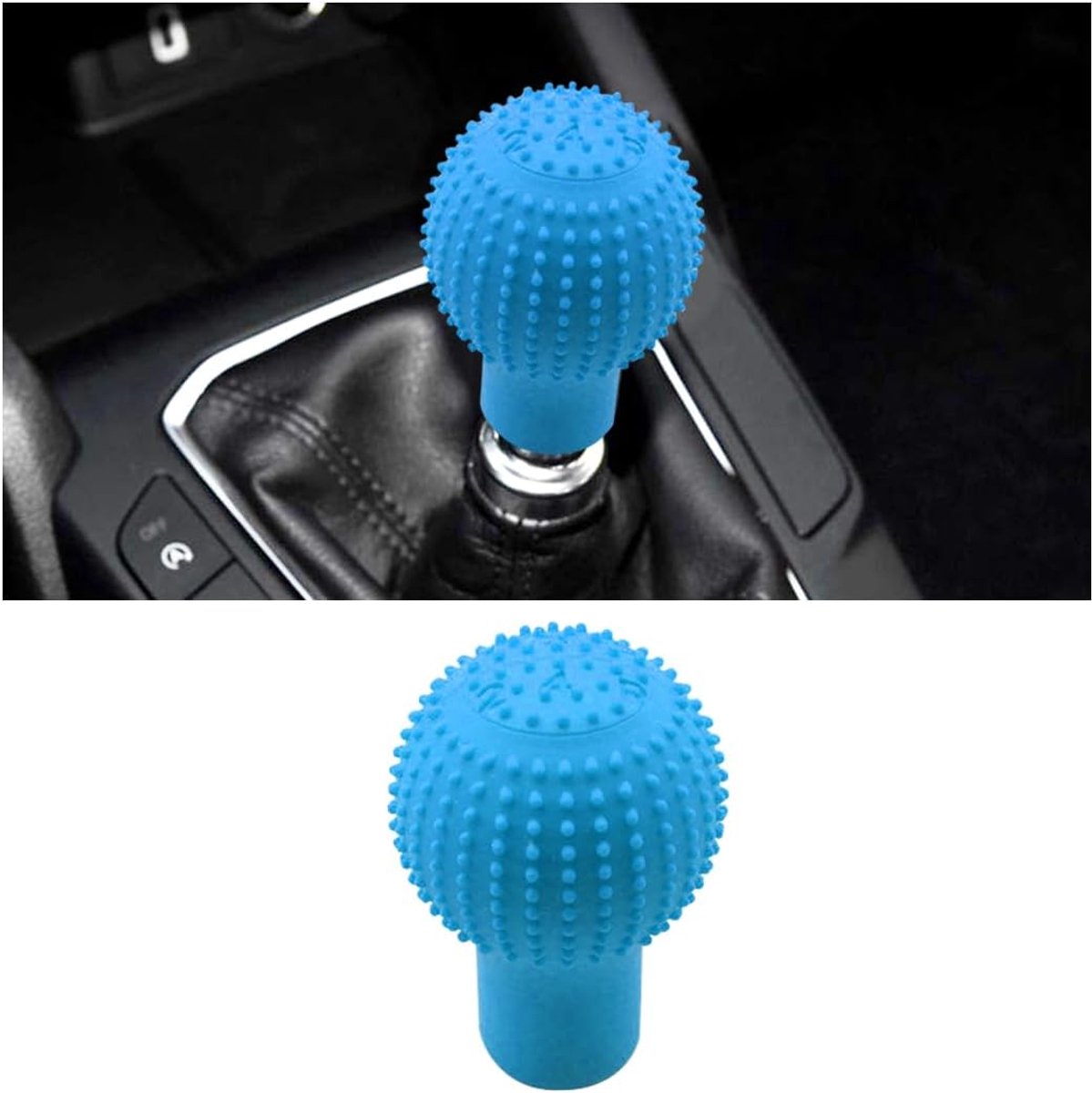 SnelShoppen - Car Gear Shift Knob - Silicone Anti-Slip Versnellingspookknop Cover - Universeel - Sky Blauw - Duurzaam en Veilig voor Auto