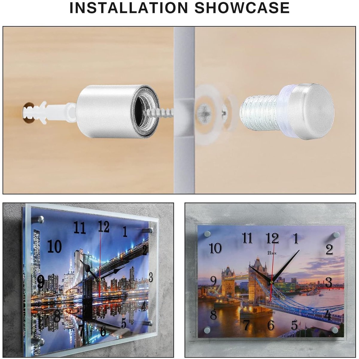 SnelShoppen - 20 Stuks Standoffs Bevestigingsbouten voor Glas, RVS Wandmontage, Voor Reclameborden, Fotolijsten, Glasposters en Displays