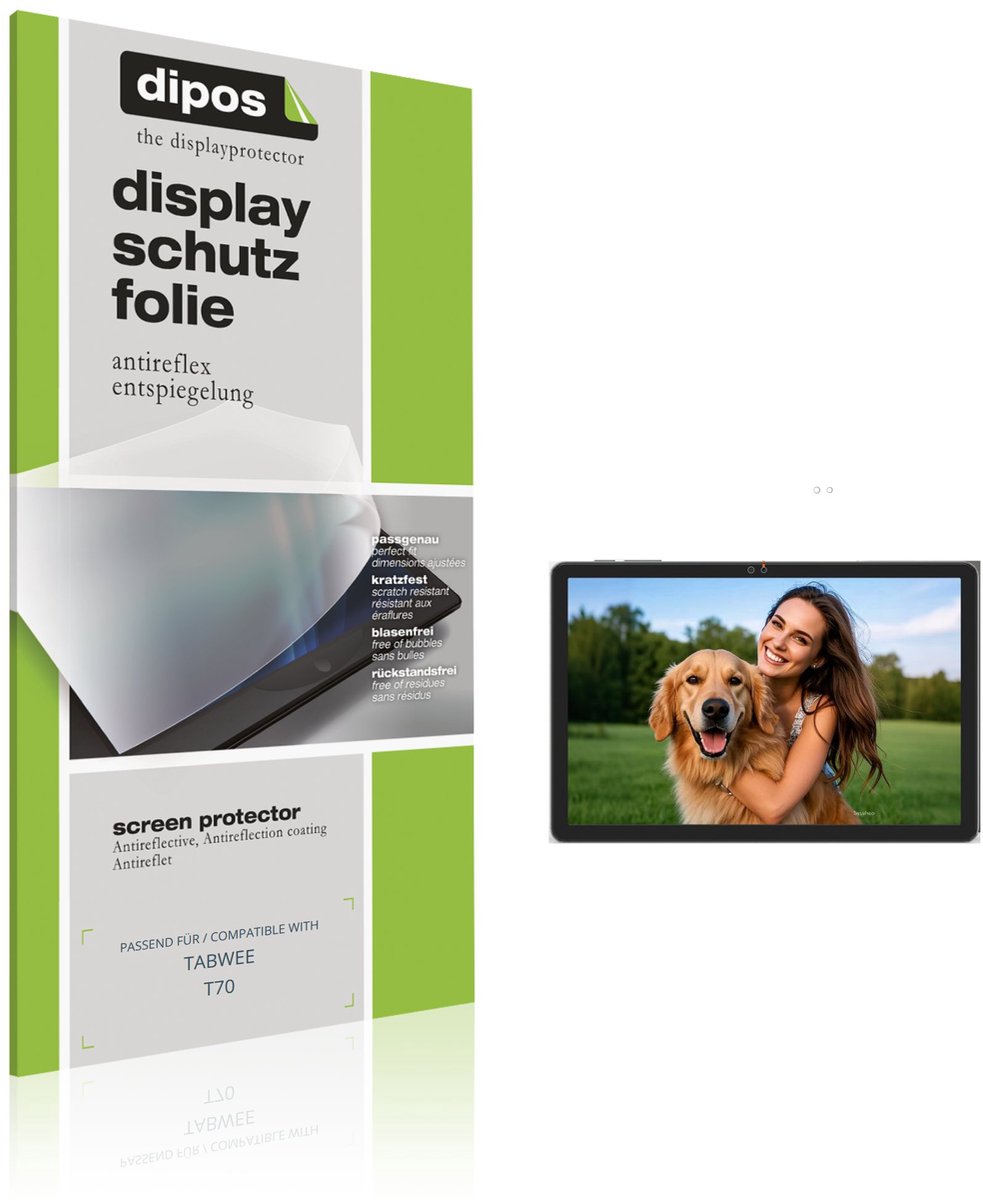 dipos – 2x Matte Beschermfolie geschikt voor TABWEE T70 | Krasbestendige & antireflecterende Screenprotector Ultra-Thin