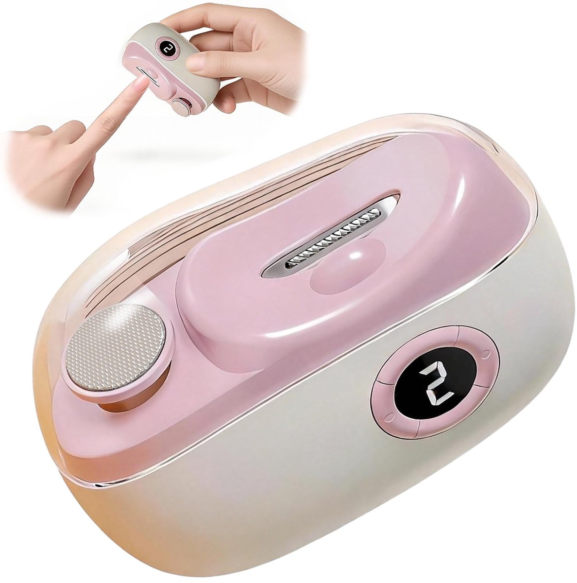 Elektrische Nagelknipper - 3 in 1 Nageltrimmer met LED Verlichting en LCD Display - USB Oplaadbare Nagelverzorging met Nagelvijl - Voor Baby's, Volwassenen en Senioren - Roze