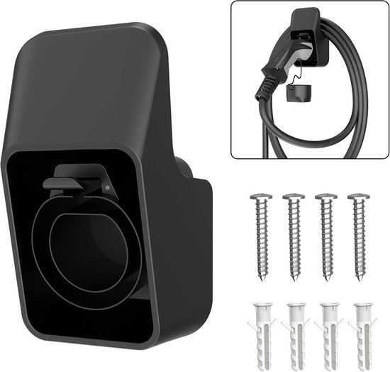 Laadkabel houder voor elektrische auto - Mat Zwart - Bol