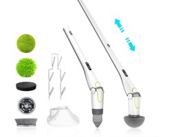 Spin Scrubber Alando S8 - ProClean - Elektrische Schoonmaakborstel - 84W Krachtige Motor - Snoerloos & Oplaadbaar - Inclusief Uitschuifbare Steel & 6 Opzetstukken