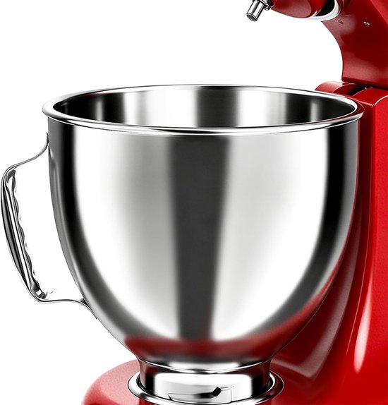 ZENC® 5QT Roestvrijstalen Mengkom met Handvat Geschikt voor KitchenAid 4.5-5 Artisan & Classic-series - RVS - Vaatwasmachinebestendig - Zilver — afbeelding 5