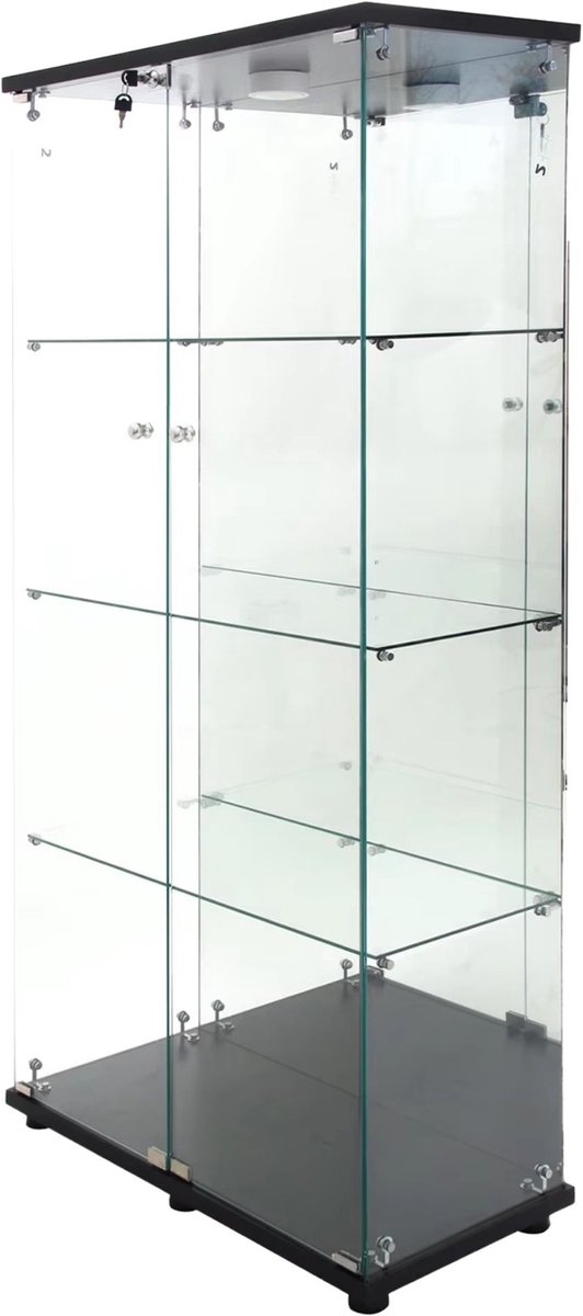 Glazen Vitrinekast - Displaykast met LED Verlichting, Slot, 2 Deuren