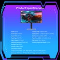 Specificaties H27T6 monitor: 27 inch, 16:9, FAST IPS paneel, 2560x1440 resolutie, 1000:1 contrast, 178° kijkhoek.