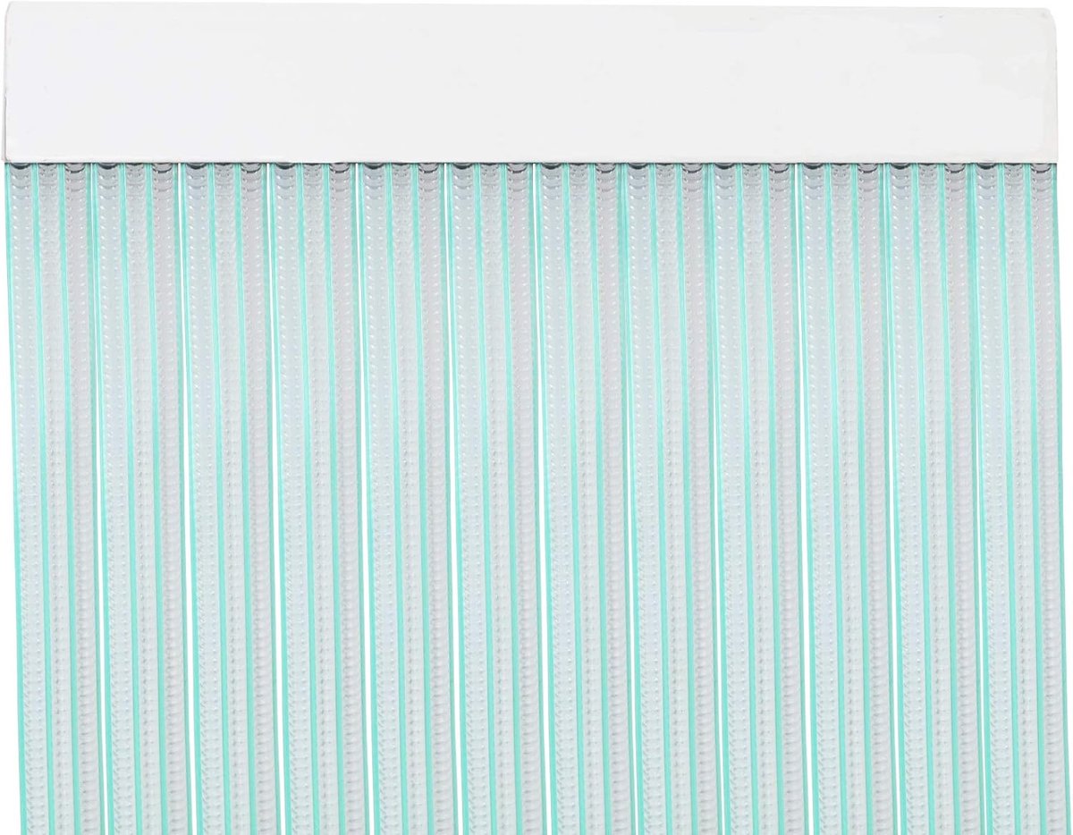 Deur gordijn 210 x 90 cm - PVC Stripes - Transparant + Groene Snede - Bescherming tegen insecten - ShopVlot