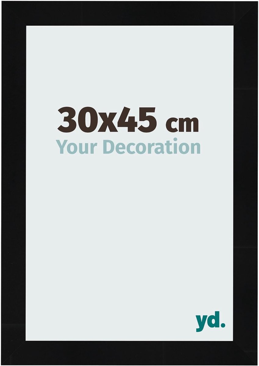 Fotolijst 30x45 cm - Zwart Hoogglans - MDF met Acrylglas - Eenvoudig te Hangend - SnelShoppen