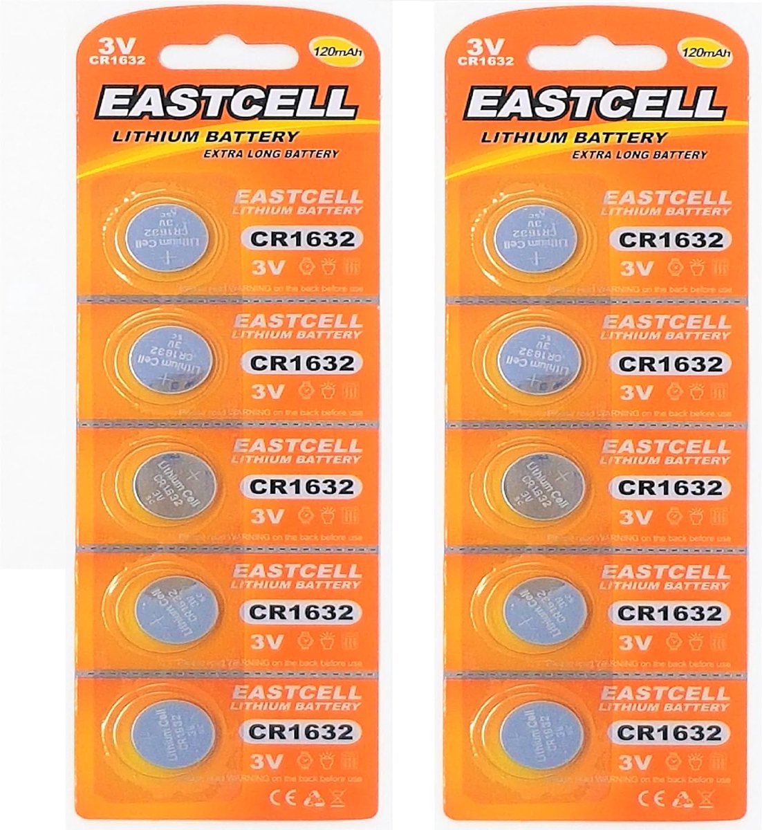 CR1632 3V lithium knoopcel - 10 stuks - 120 mAh - Geschikt voor diverse apparaten - ShopVlot