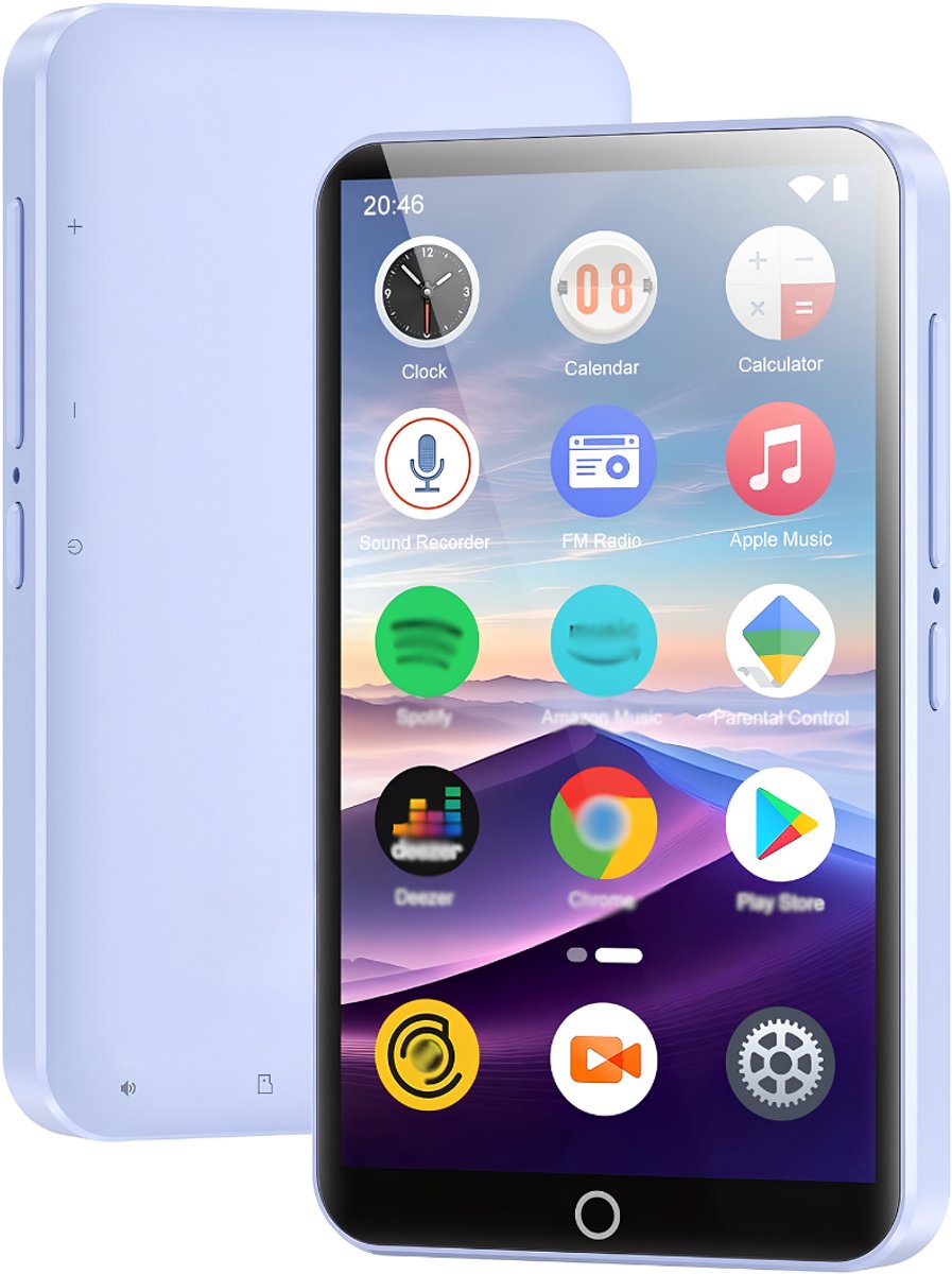 SNJY® MP3 Speler Bluetooth - MP4 Speler - Muziek Speler - Touchscreen - 96GB - Lichtpaars