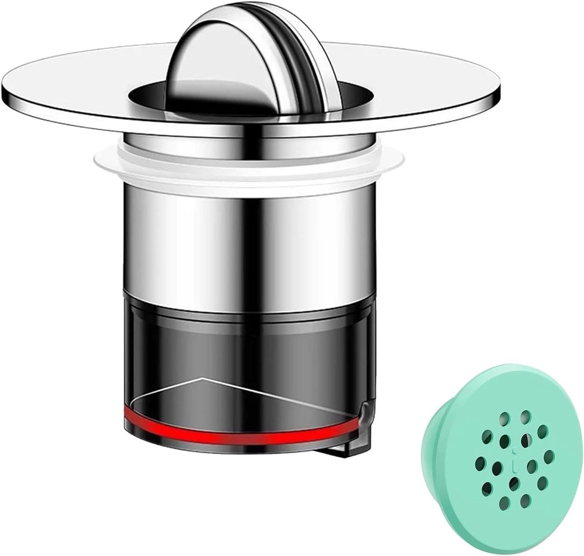 Washbasin Plug with Hair Strainer Detachable, Universal Drain Filter for Sink Plug Replacement, Basin Plugs, Drain - ShopVlot